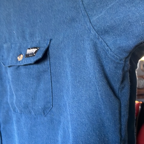 TecGen Select Men’s brushed twill long sleeve button down shirt color blue XL- L - Picture 11 of 17